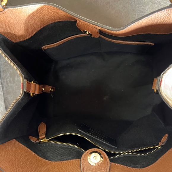 Burberry Canterbury Tote Satchel Bag Tan w/  Nova Check Print - Picture 7 of 8